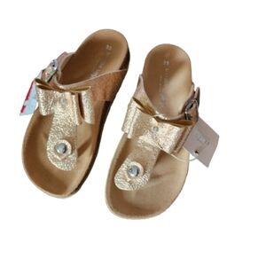 Marina Luna rose gold sandals leather sock size 33/2 US